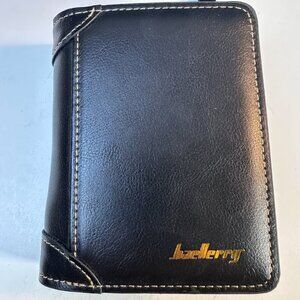 LEATHER TRIFOLD WALLET FOR MEN W/ ID WINDOW & 8 CREDITS CART SLOTS